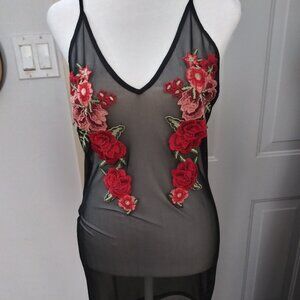 EMBROIDERED NET LINGERIE-STYLE DRESS 15$